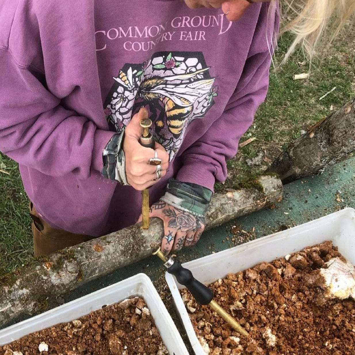 Sawdust Spawn Thumb Press Log Inoculation Tool - Raintree Nursery