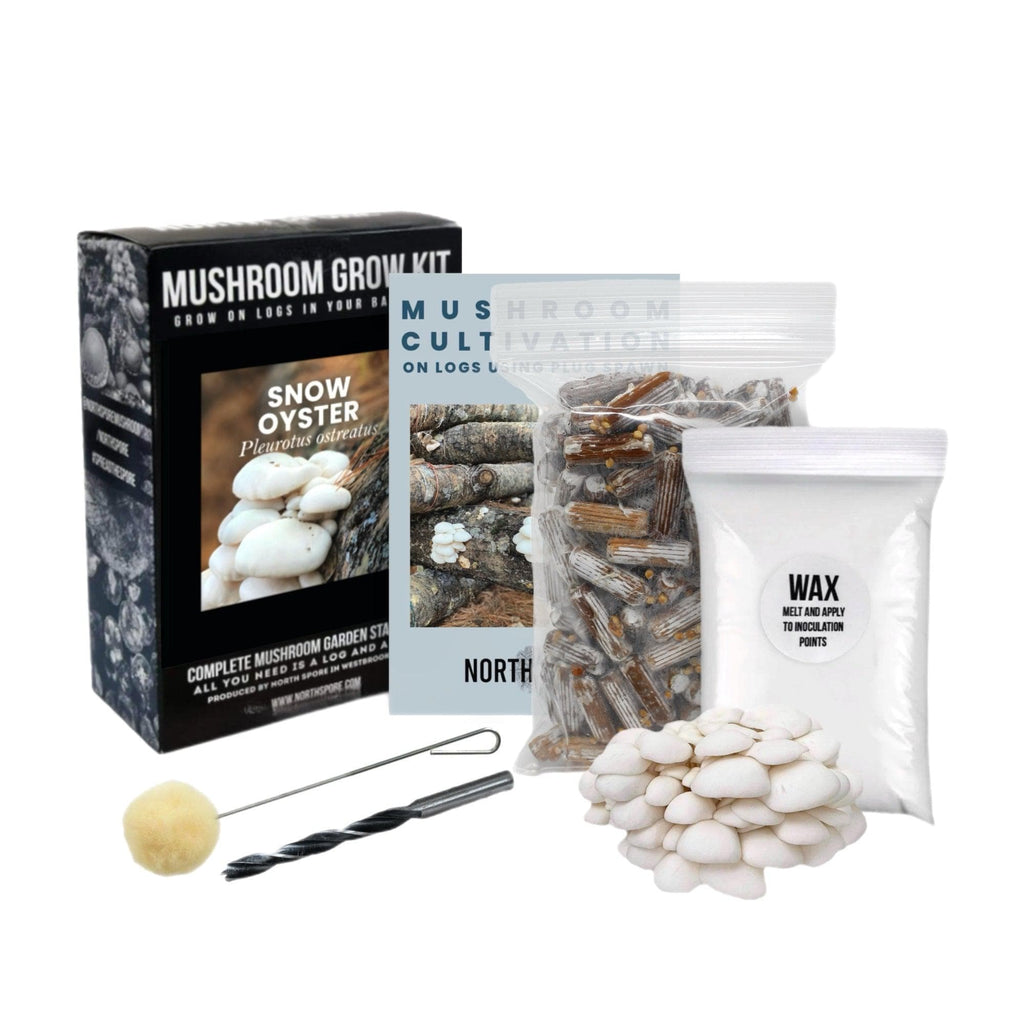 mushroom fertilizer for plants Organic Snow Oyster Mushroom Outdoor Log Growing Kit